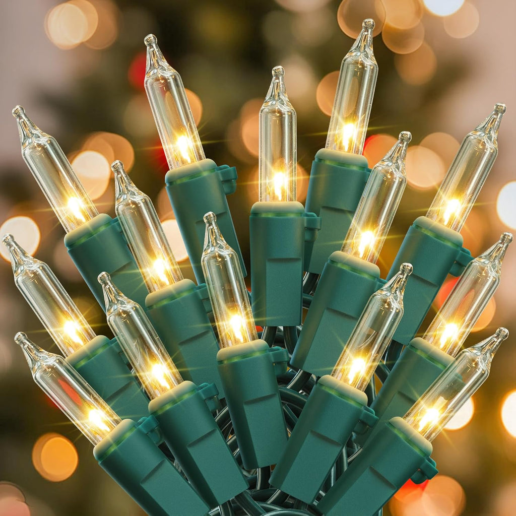 Woohaha Christmas Lights - 50 Count Mini String Lights | 13ft Green Wire for Indoor/Outdoor Decor (Warm White)