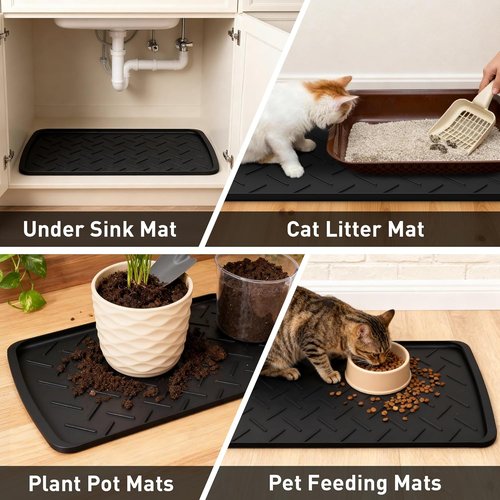 Boot Trays Heavy Duty Rubber Mat - Waterproof Shoe Tray for Entryway | Multi-Purpose 27.56 x 15.75 Inch