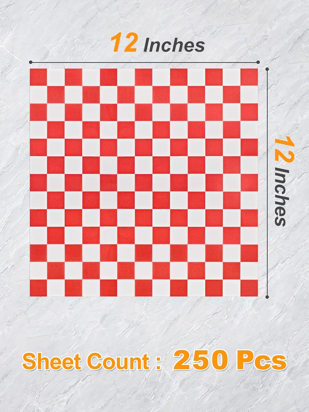 SMARTAKE 12x12 Inches Wax Paper - 250 Pcs Non-Stick Hamburger Patty Paper | Red Plaid Sandwich Separators