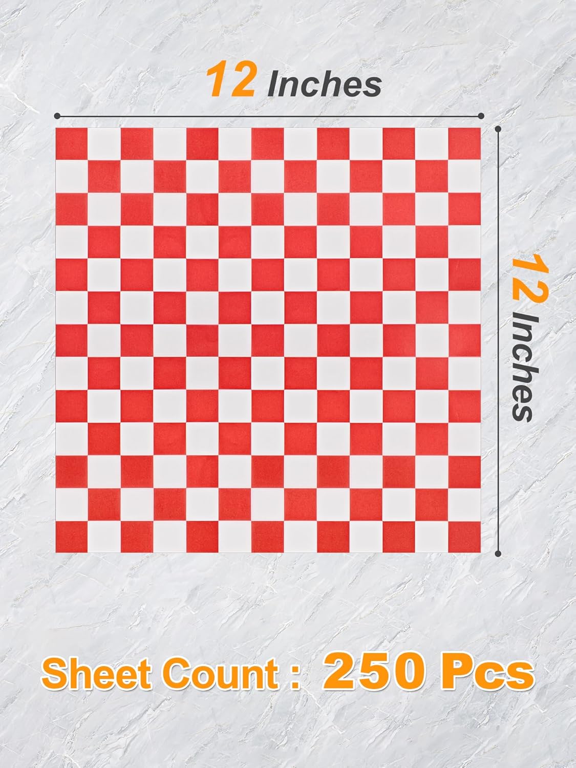 SMARTAKE 12x12 Inches Wax Paper - 250 Pcs Non-Stick Hamburger Patty Paper | Red Plaid Sandwich Separators