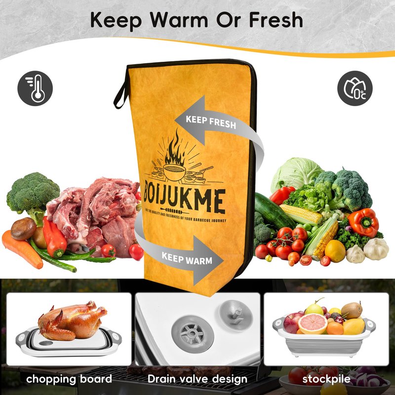 BBQ Blanket for Resting Meat,Insulated Meat Resting Bag for Smoking Meat Accessories,3 in 1bbq prep tub ，Rest Ez BBQ Blanket,Reusable Meat Resting Bag