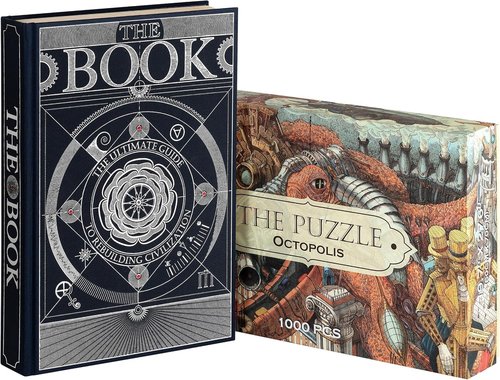HUNGRY MINDS Octopolis Puzzle & Book Set - Ultimate Guide to Rebuilding Civilization | 400+ Pages of Illustrations
