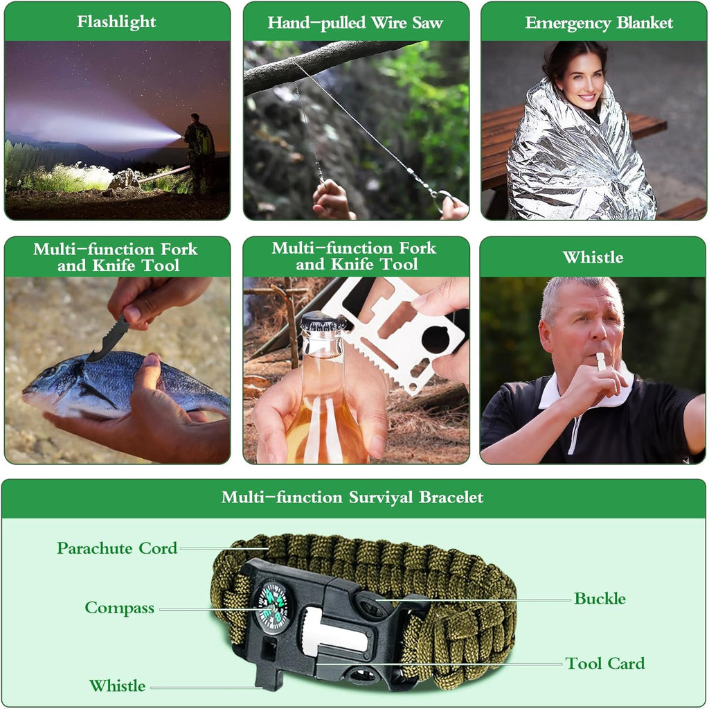 SUNNINO Survival Kit Advent Calendar 2025 - 24 Days of Outdoor Gear for Camping, Fishing & Hunting