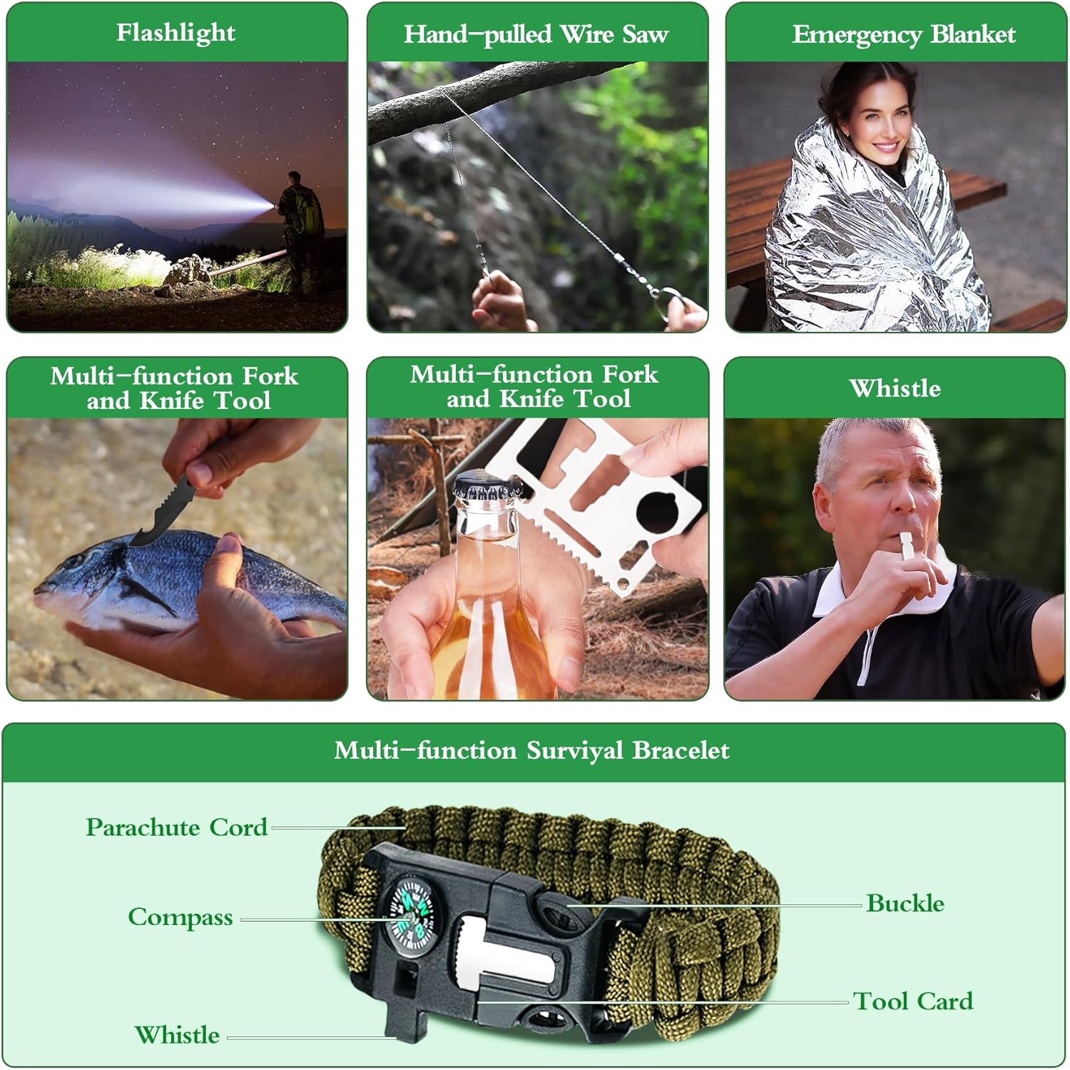 SUNNINO Survival Kit Advent Calendar 2025 - 24 Days of Outdoor Gear for Camping, Fishing & Hunting