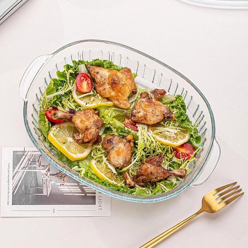 MCIRCO 4-Piece Glass Casserole Baking Dish Set - Includes 1.9 Qt & 3 Qt Dishes With Lids