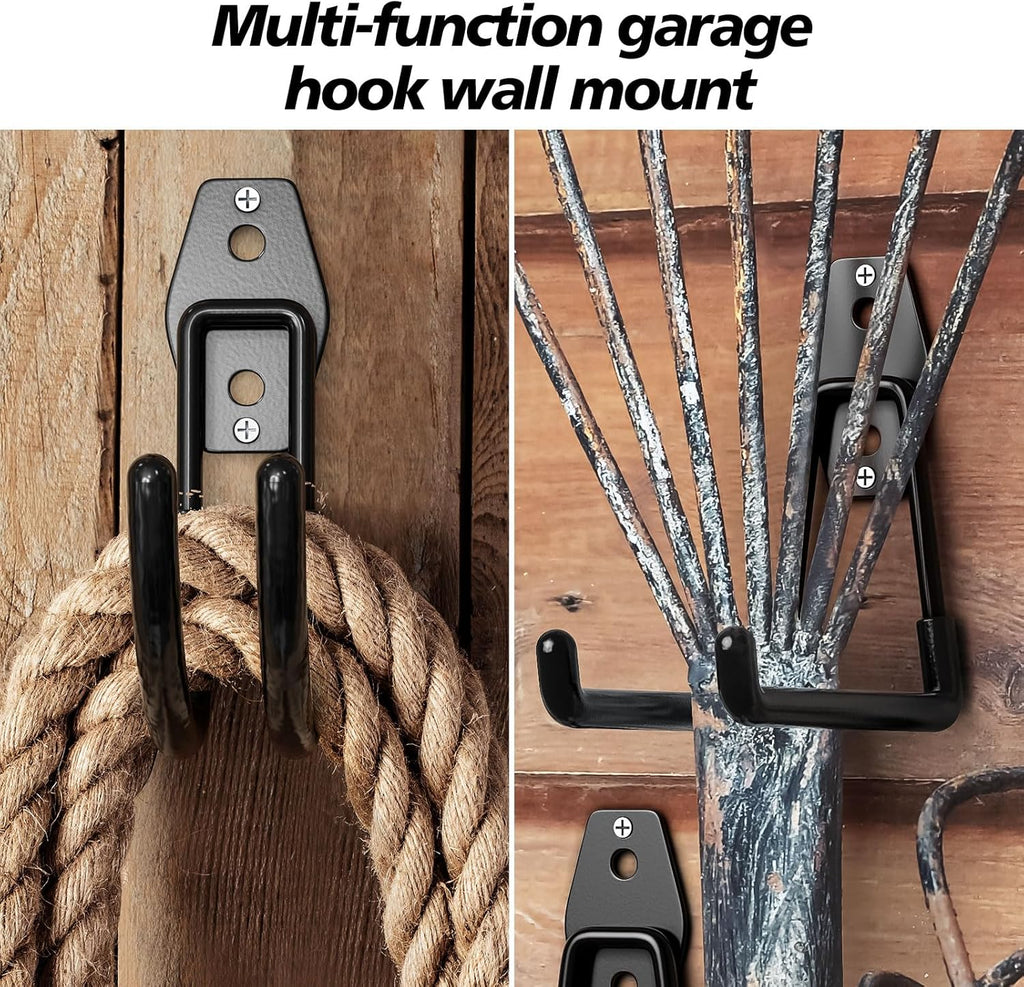 Skiennix Heavy Duty Garage Hooks - Solid Steel Wall Mount Hangers with Anti-Slip Coating | 30 Pack for Organizing Tools