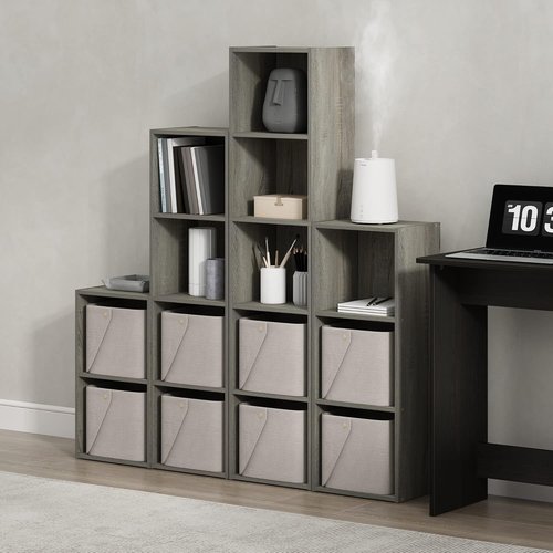 Furinno PASIR 5-Tier Modern Bookshelf - Open Shelves Bookcase in French Oak | Easy Assembly for Living Room, Bedroom, Home Office