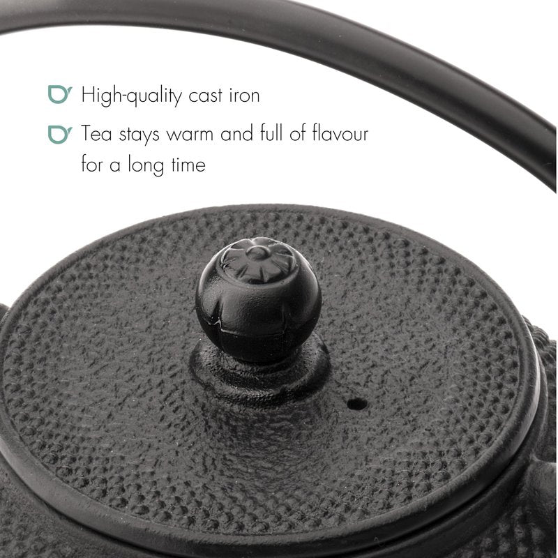 bredemeijer Jang Teapot, 0.8-Liter, Black Cast Iron