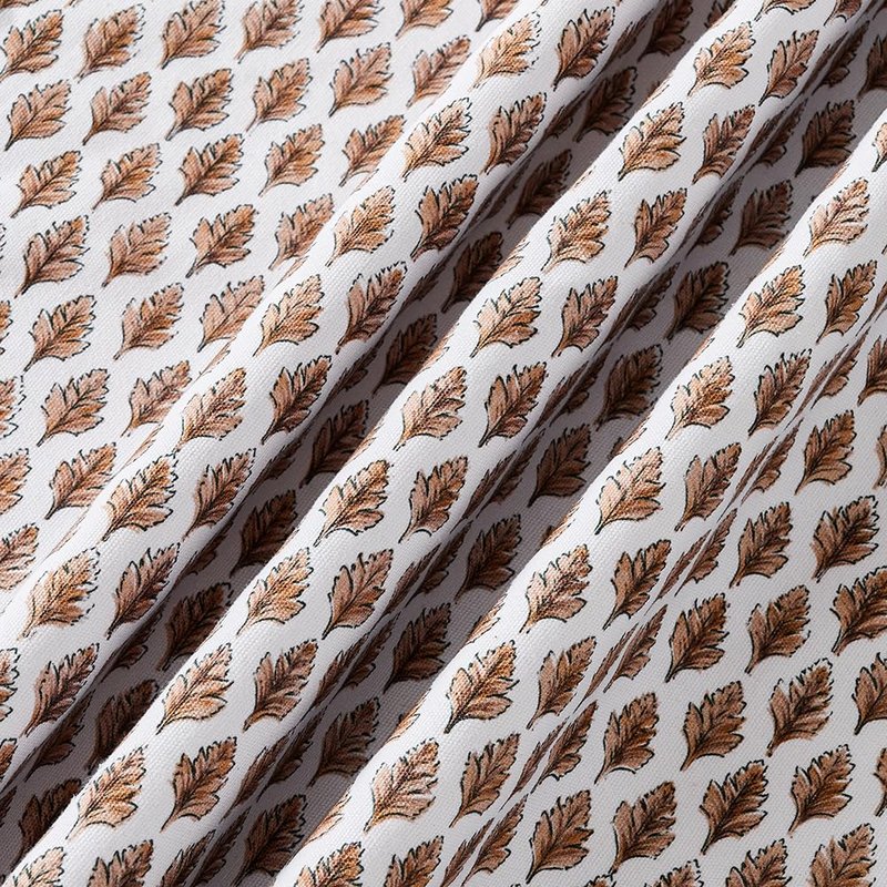 Brown Large Pillow Covers 24x24, 100% Cotton Block Print Leaf Pillows, 1 Pack Farmhouse 24 x 24 Patio Couch Pillow Covers, Cute Cozy Aesthetic Fall and Winter Room Decor (No Pillows Inserts)