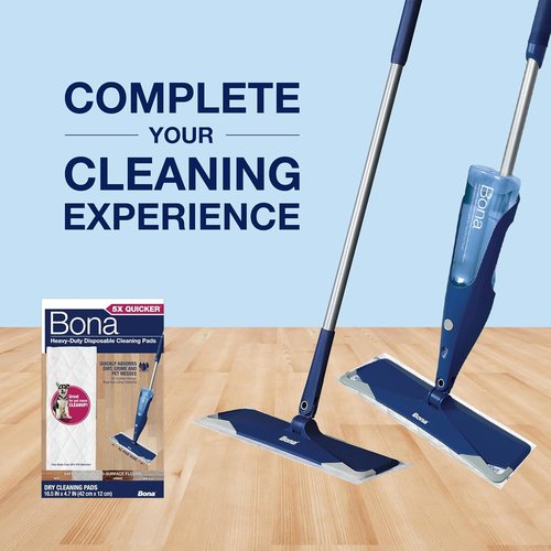 Bona Multi-Surface Floor Cleaning Pads - Heavy-Duty Microfiber Refills | 18 Disposable Pads for Effortless Cleaning