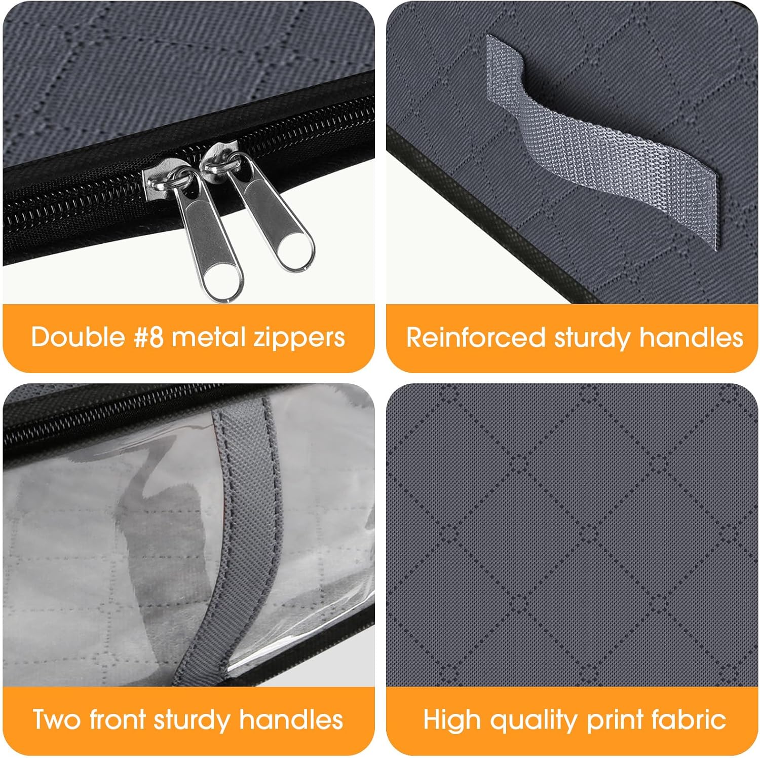 StorageRight Under Bed Storage Bags - 3 Pack 40L Large Organizers with Clear Window for Blankets & Clothing