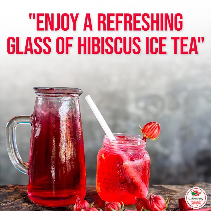 Hibiscus Flowers 2lb (32oz) – All Natural, Triple Cleaned - Whole Soft Flowers and Petals - Flor de Jamaica. Great for Hot or Iced Tea and Agua Fresca. By Amazing Chiles and Spices