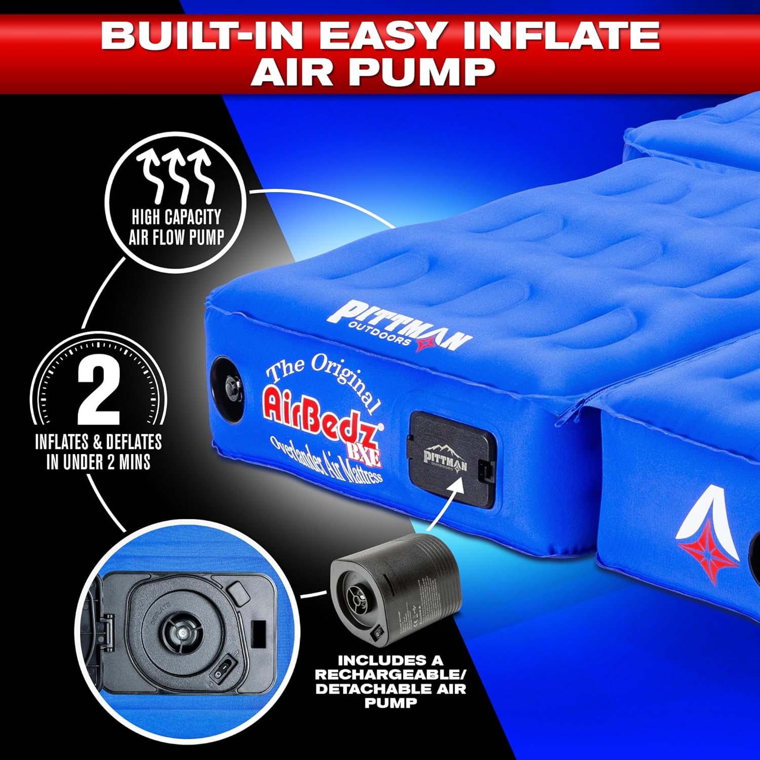 Pittman - Ford Bronco Air Mattress with Built-In Pump | Custom Fit SUV Camping Bed - Ultimate Comfort