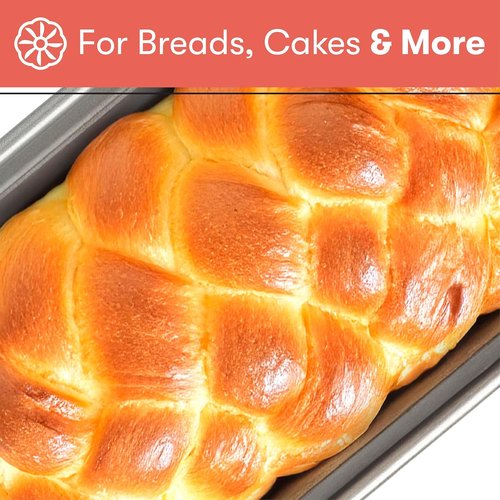 Cooking Light Heavy Duty Nonstick Carbon Steel Bread Pan - PFOA-Free, Dishwasher & Oven Safe, 9.25" x 5.25", Gray