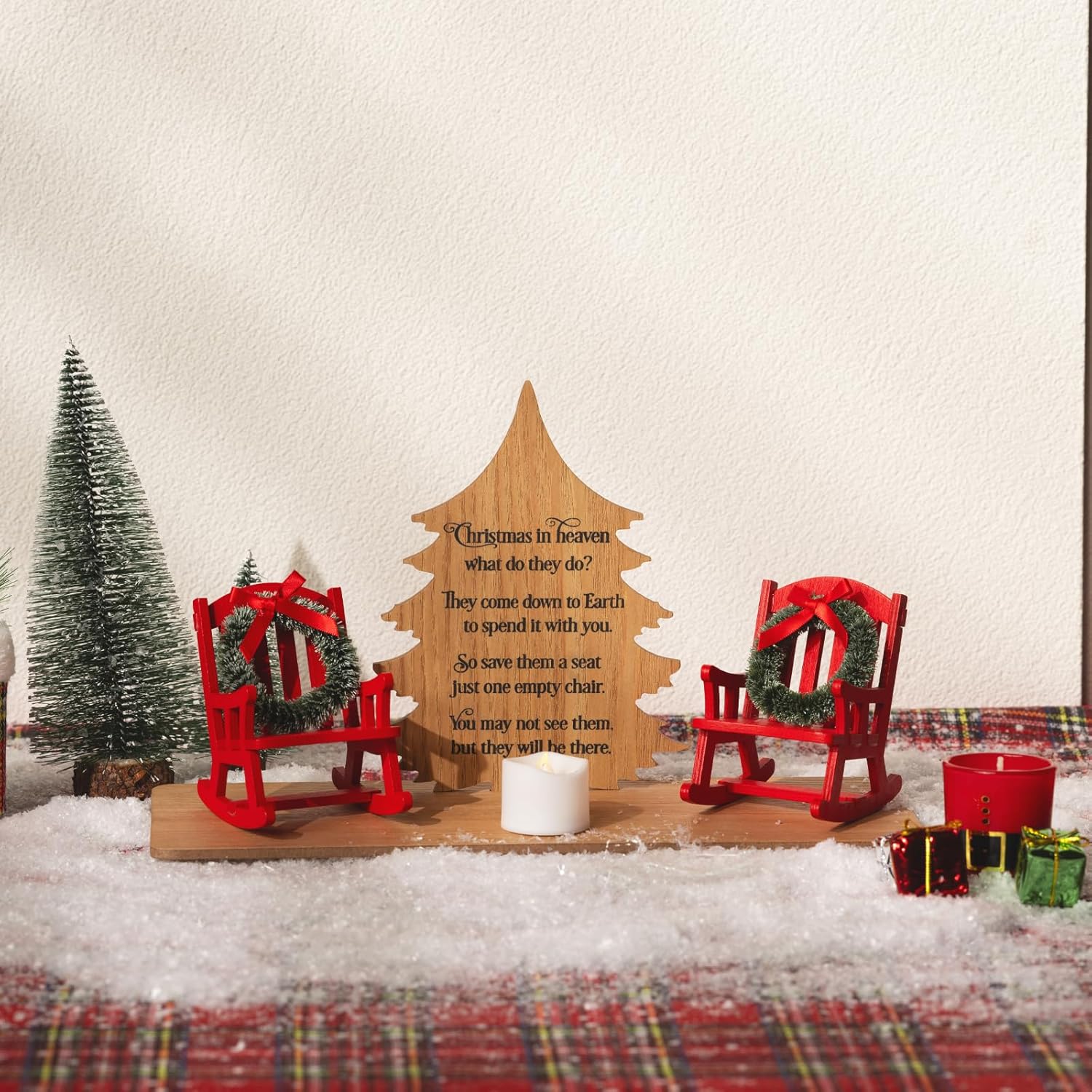 Regine Switzerland Christmas Memorial Candle Holders - Elegant Rocking Chair Ornament | Thoughtful Gift for Loved Ones
