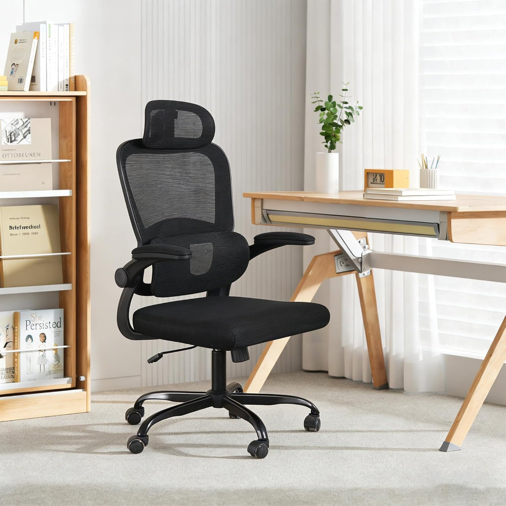 Skiennix Ergonomic Office Chair - High Back Mesh Design with Adjustable Lumbar Support & Headrest