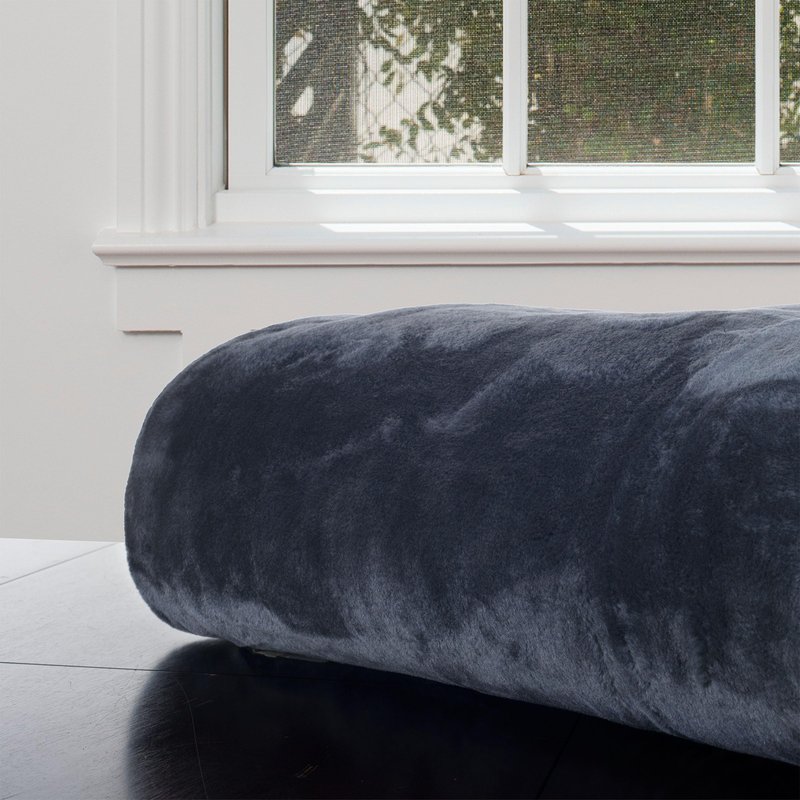 Bedford Home Faux Fur Throw Blanket – Oversized 91x81 Machine-Washable Bedding – Mink-Style 7.8lbs Heavy Blanket for Bed or Sofa (Gray)