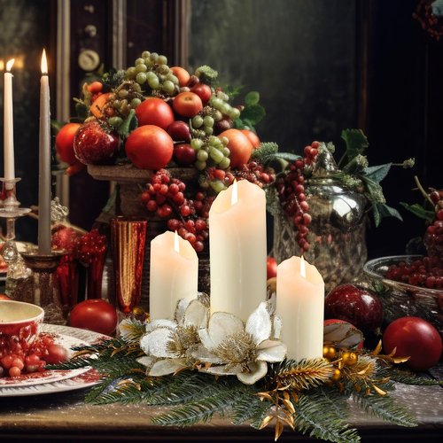 Cindeer 30 Inch Christmas Candle Holder - Elegant Table Centerpiece for Dining & Holiday Decor (Gold)