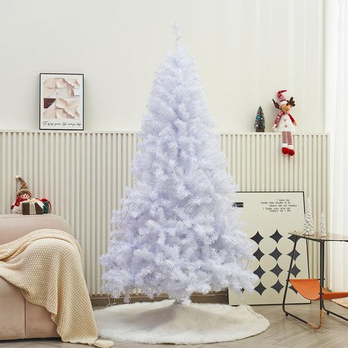 Juegoal 6 FT Artificial Christmas Tree - Remote Control with 300 LED Warm White & Multicolor Lights | Durable Pine with Metal Legs