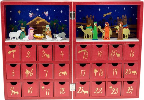 Clever Creations Wooden Christmas Advent Calendar - Festive Holiday Countdown Decoration | Nativity Scene Design