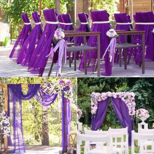 20 Pcs Purple Cheesecloth Table Runner 10FT Boho Gauze Table Runner Romantic Cheese Cloth Table Runners Rustic Sheer Runner for Wedding Engagement Bridal Baby Shower Birthday Party Cake Table Décor