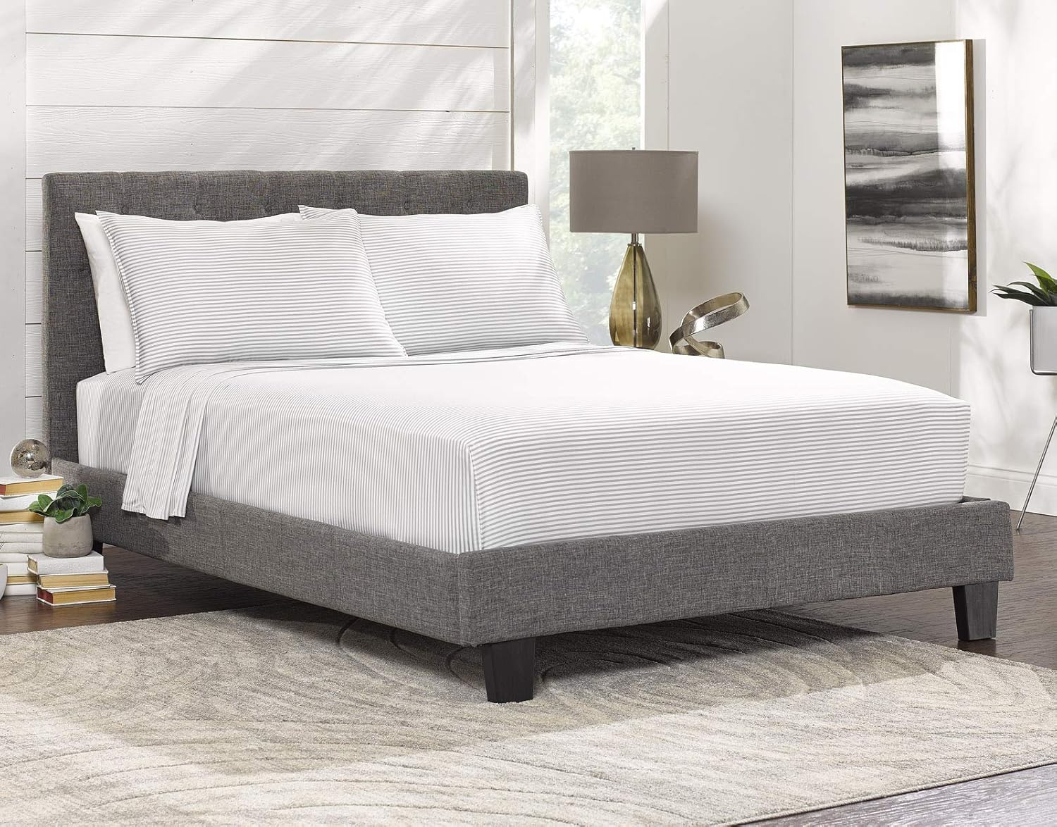 Pure Bamboo Full Bed Sheet Set - 100% Organic Viscose, Luxuriously Soft & Cooling | Stripes, 2-Year Quality Promise