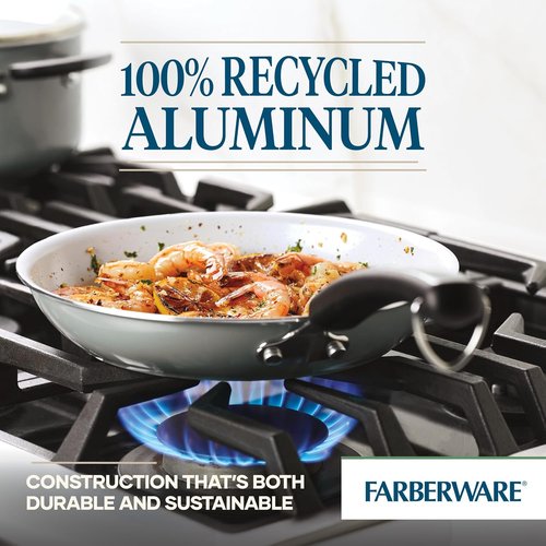 Farberware EcoAdvantage Ceramic Nonstick Cookware Set - 13 Pieces in Stylish Gray