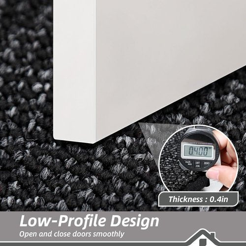 BEQHAUSE Dirt Trapper Door Mat - Non-Slip, Washable, Dirt Resistant | 24" x 36", Black Entryway Mat