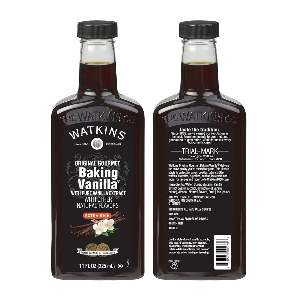 Watkins Gourmet Baking Vanilla - All Natural Pure Vanilla Extract, 11 Fl Oz | Flavorful & Versatile