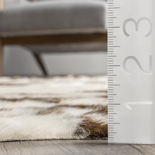 nuLOOM Shaped 5' x 7' SpinClean Machine Washable Stain-Resistant Area Rug Medium Profile for Living Room, Bedroom, and Dining Room, Marcia Brown