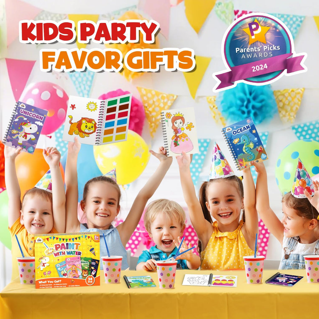 ZMLM 24 Mini Water Coloring Books - Perfect Easter Basket Stuffers for Kids Ages 4-8 | Fun Party Favors
