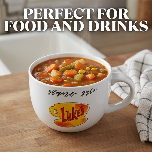 Silver Buffalo Gilmore Girls Luke's Diner Logo Ceramic Soup Mug, 24 Ounces