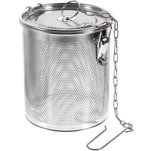 Yardwe Stainless Steel Spice Infuser Basket with Chain Hook, Extra Fine Mesh Soup Strainer for Cooking, Seasoning, and Brewing Tea, 5.51x5.51x5.90 Inch