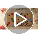 Christmas Coir Doormat with Colorful Xmas Light Bulbs - Indoor Outdoor Entrance Rug, 16.5 x 29 inches