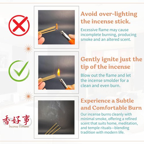 Incense Fortune - LaoShan Sandalwood Incense Joss Sticks (30cm, 300g, 400 Sticks) - Taiwan Traditional Bamboo Sticks for Religious, Thin & Less Smoke (5)