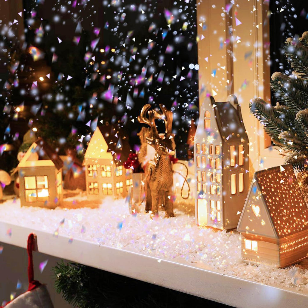 RGQSUN Christmas Artificial Flake Snow - Sparkling Fake Snow for Crafts & Decorations | 21.1oz
