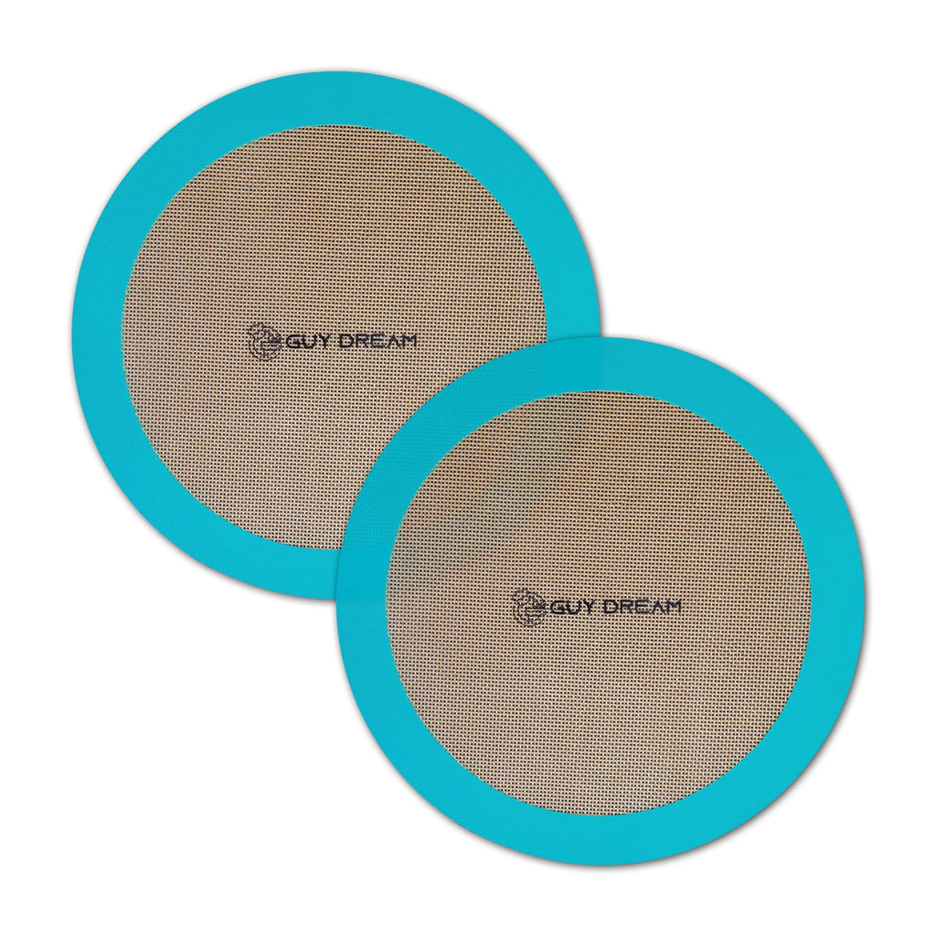 GUYDREMAT 10-Inch Silicone Baking Mats Set of 2 - Non-Stick, Heat-Safe Up to 480°F, Perfect for Pizza, Cakes, Pastries, Bread, Foldable for Storage, Works in Standard Ovens, Food Grade & Reusable