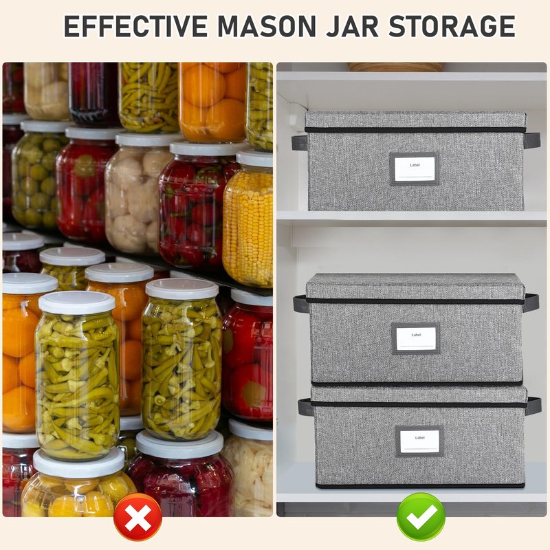 Lukeline 32 oz Mason Jar Organizer, Stackable Canning Jar Organizer, Collapsible Canning Jar Storage Bag Holds 12 Quart Mason Jars with Handles and Partitions (1)