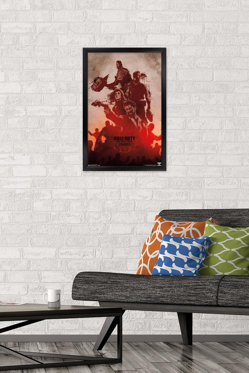 Trends International Call of Duty: Black Ops 4 - Zombie Graphic Wall Poster, 14.725" x 22.375", Black Framed Version