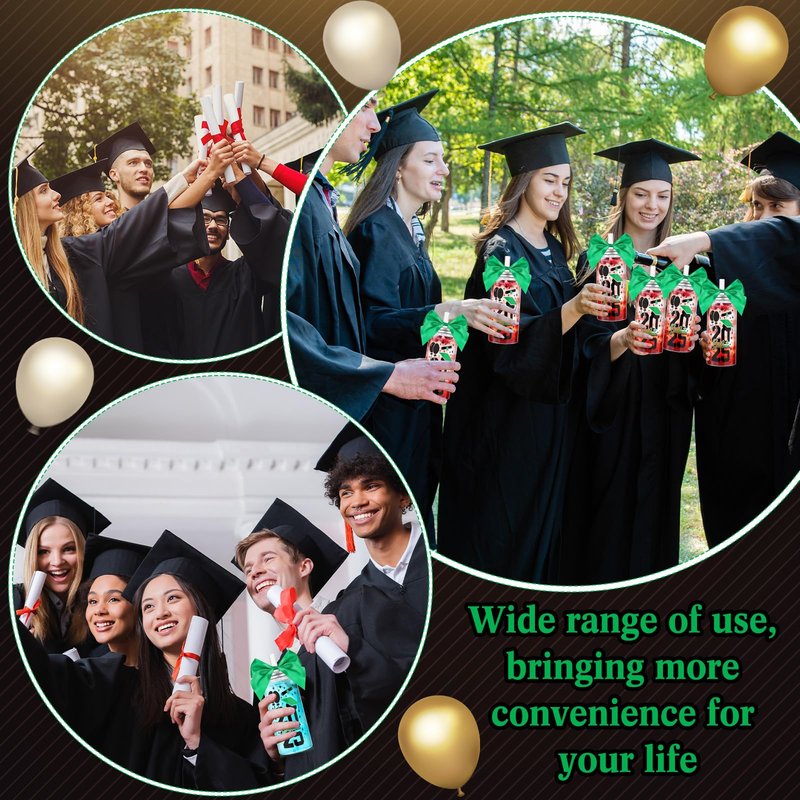 Vesici 24 Pcs Graduation Plastic Cups with Lid and Straws 13.5 oz 2025 Graduate Tumblers Graduation Gifts Drinking Cups with Decorative Bows for Class of 2025 Party Favors Decorations(Yellow)