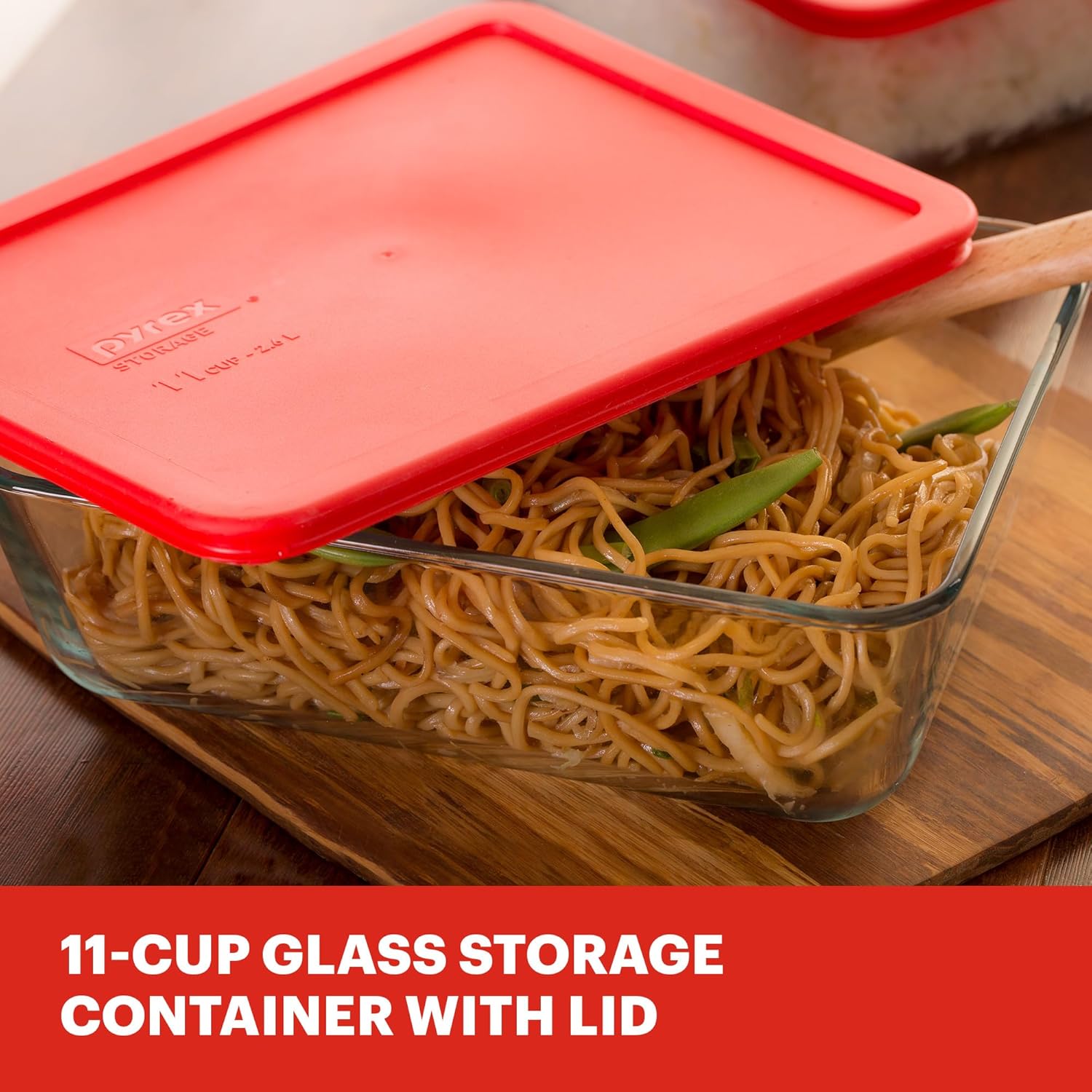 Pyrex Simply Store Glass Food Storage Container - 11 Cup | BPA-Free Lids, Microwave & Dishwasher Safe