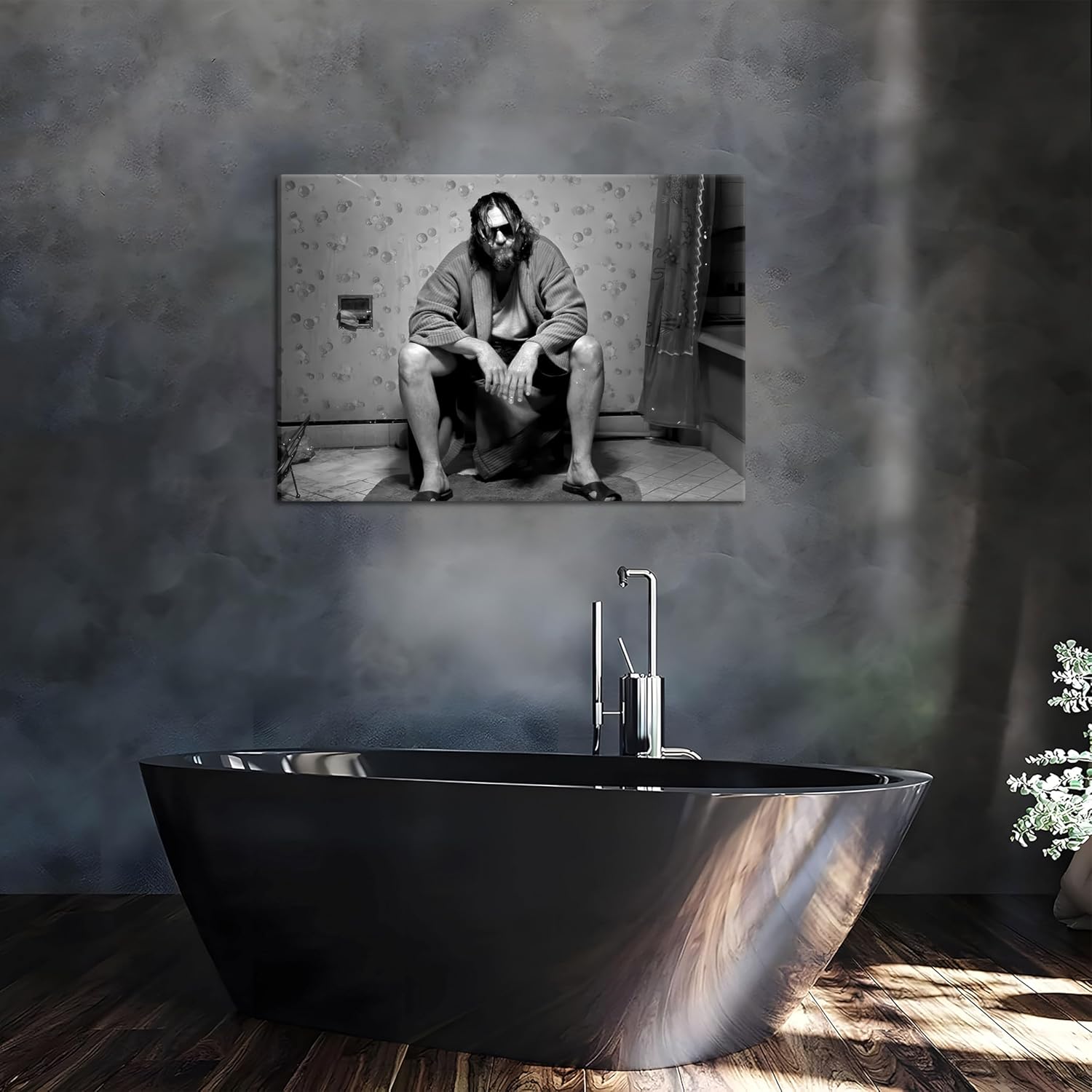 Skiennix Funny Bathroom Wall Decor - 90s Movie Poster Black & White Art | Humorous Toilet Sign 16x24 in