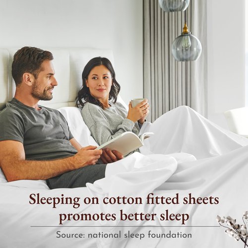 California Design Den 2-Pack 100% Organic Cotton Twin Fitted Sheets only, Soft & Crisp Percale, Lightweight, Snug-Fit, 2X Twin Deep Pocket Fitted Sheet - White