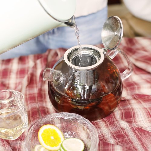 LIBWYS 1500ml(51oz) Glass Teapot, Teapot with Removable Infuser, Stovetop Safe Tea Pot made of Heat-resistant Borosilicate Glass, Blooming and Loose Leaf Tea Maker, Easy to Clean