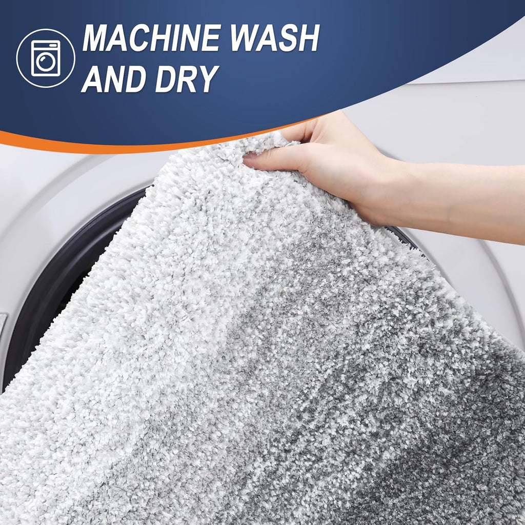 OLANLY Bath Rugs Mat - Extra Soft Microfiber, Quick Dry & Machine Washable | 24x16 Light Grey