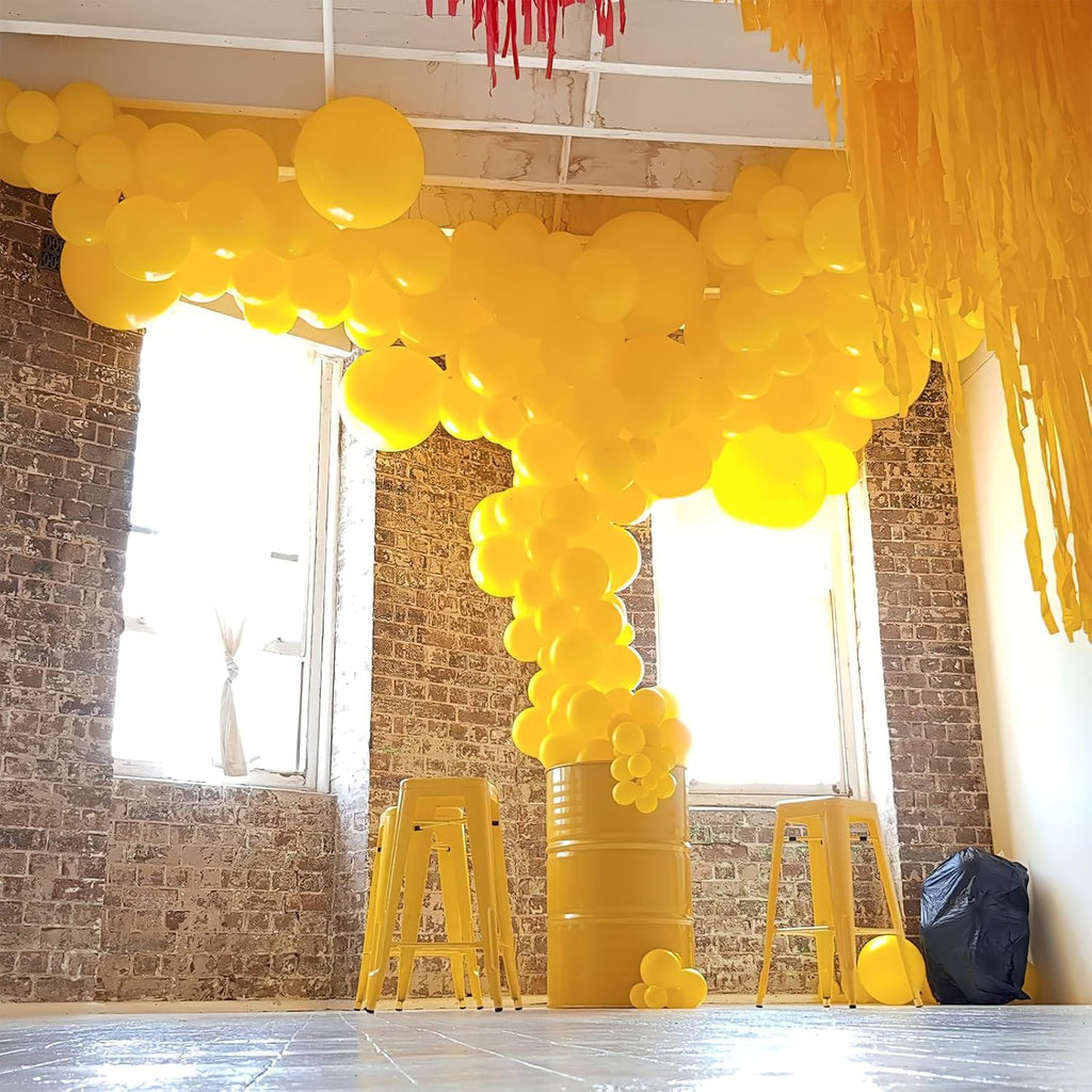 PartyWoo Mustard Yellow Balloon Kit - 127 Pieces in Various Sizes for Birthday & Baby Shower Decor