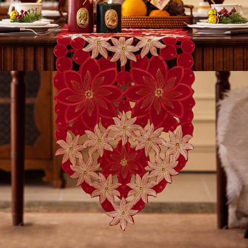 Joyfol Day Halloween Spooky Table Runner 14 x 86 Inch, Cutwork Embroidered Pumpkins Table Runners, Black Bats Fireplace Mantel Scarf, Halloween Table Decorations for Parties Gothic Scary Nights