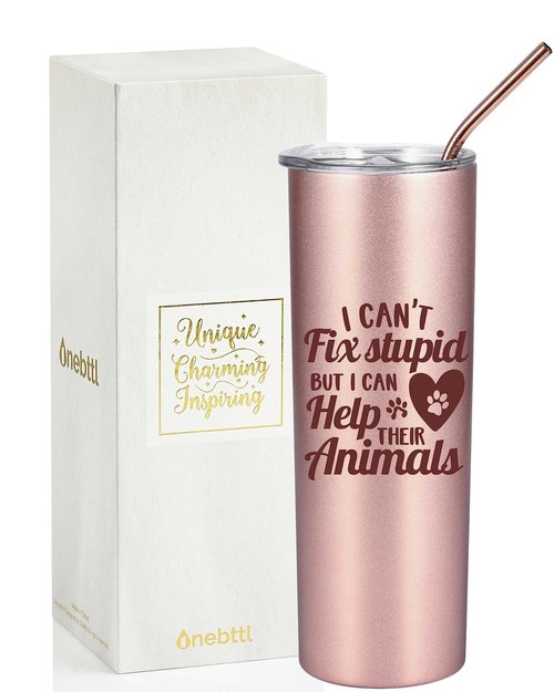 Vet Tech Gifts for Wowen, Gifts for Veterinary Technologists on Vet Tech Week, Birthday and Christmas, 20oz Insulated Stainless Steel Tumbler - Help Their Animals