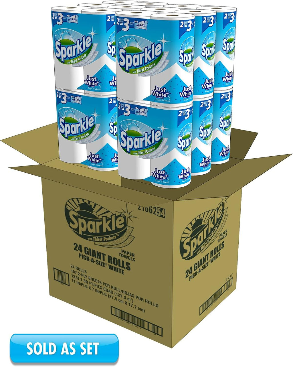 Sparkle Paper Towels - Pick-A-Size, 24 Triple Rolls (72 Regular Rolls) | Everyday Value With Full & Half Sheets
