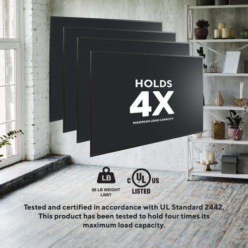 onn. Corner TV Wall Mount for 37" to 70" TV's, up to 90° Swivel and 10° Tilting